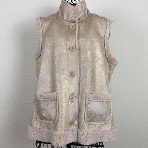 Telluride Clothing Co cream and gold vest size Large